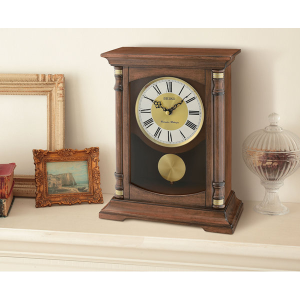 Seiko Baron Analog Alder Wood Quartz Tabletop Clock in Brown Wayfair